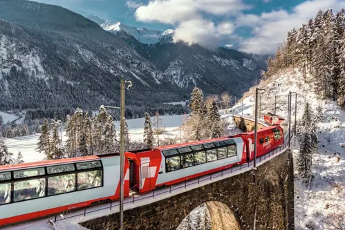 Tàu hỏa mùa đông Châu Âu – Top tuyến đường sắt đẹp nhất mùa tuyết 2025